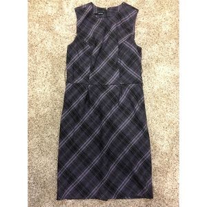 Winter purple plaid tartan dress